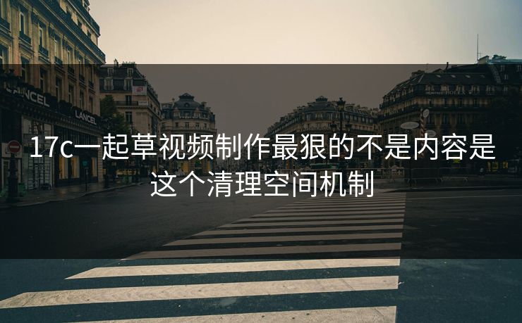 17c一起草视频制作最狠的不是内容是这个清理空间机制